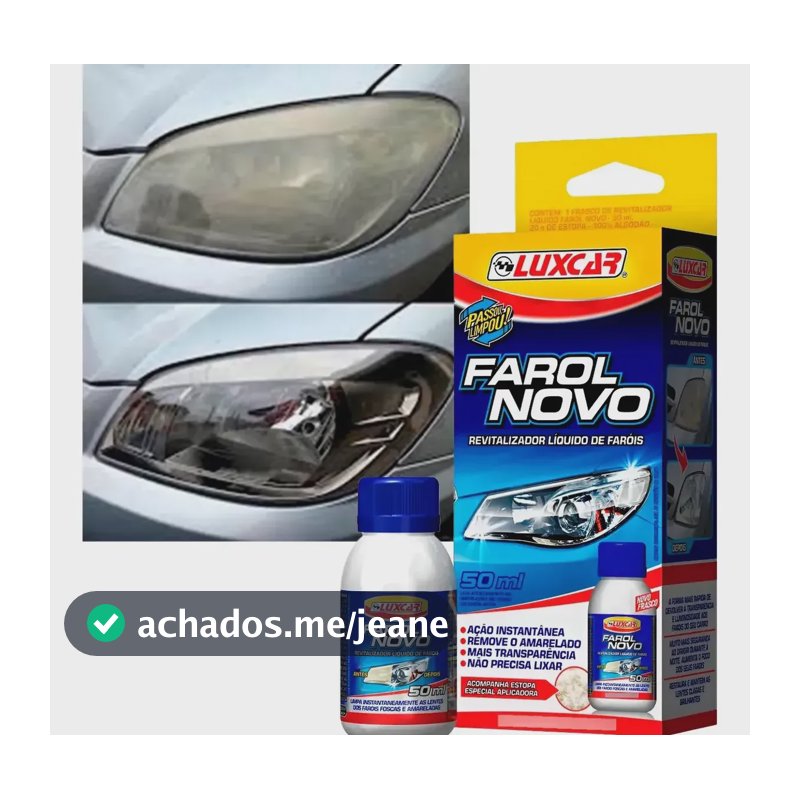 Revitalizador Líquido 50ml Farol Luxcar Carro Limpa Fosco Branco