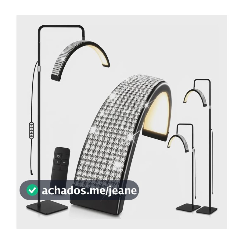 Luminaria De Chão Led Meia Lua Com Diamante Luz Regulável