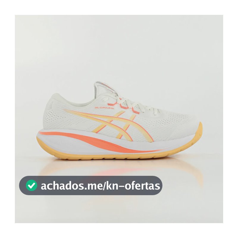 Tênis Asics Gel Cumulus 28 Corrida Maratona Amortecimento Branco-laranja 38 Br