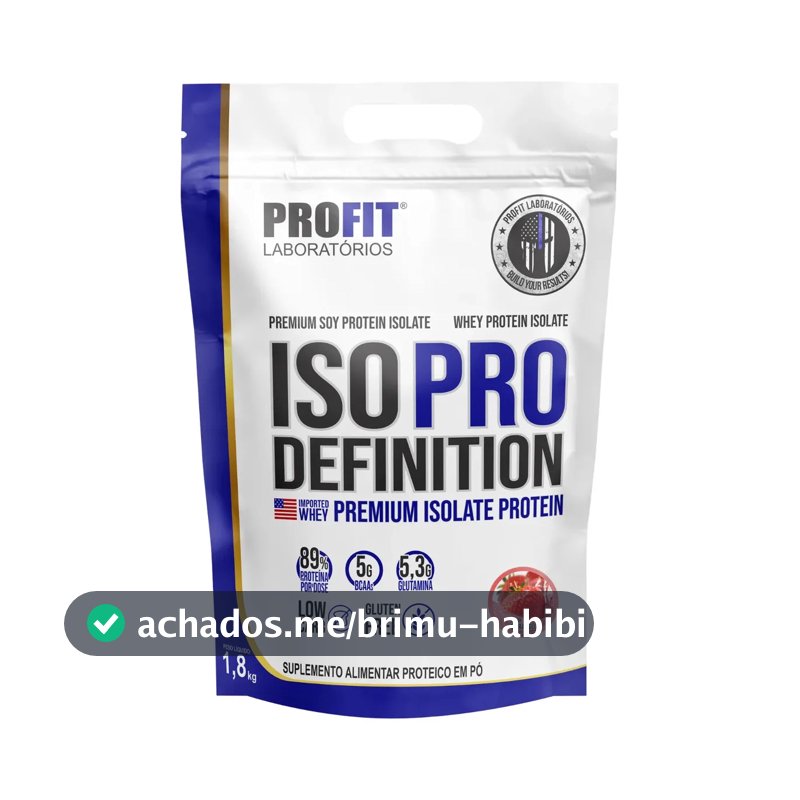 Whey Isolada Iso Pro Definition Refil 1,8kg Profit Labs Suplemento