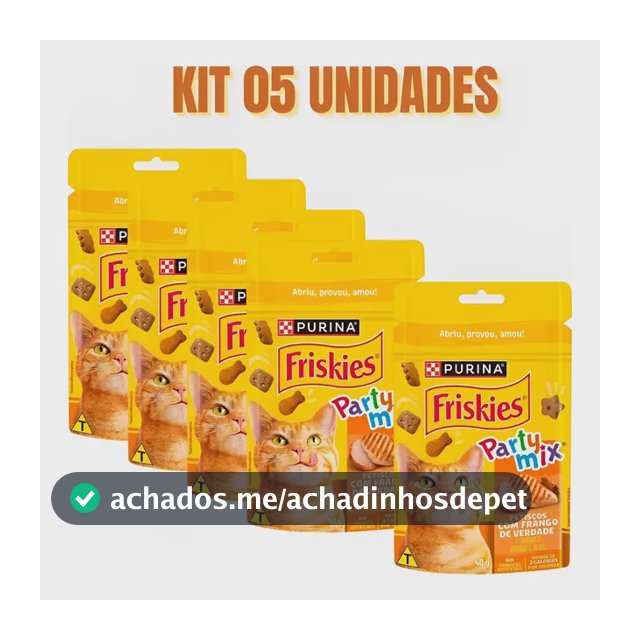 Petisco Gato Party Mix Purina Frango 40g Kit 05 Un