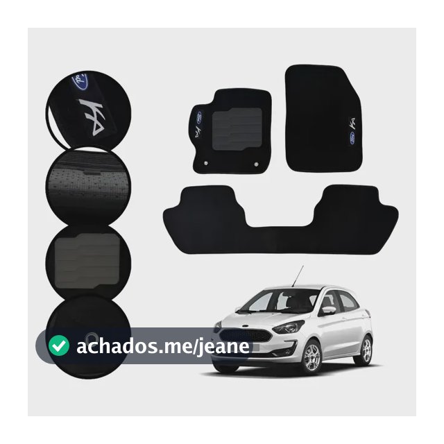 Tapete Carpete Premium Carro Para Ford Ka Inteiriço Bordado