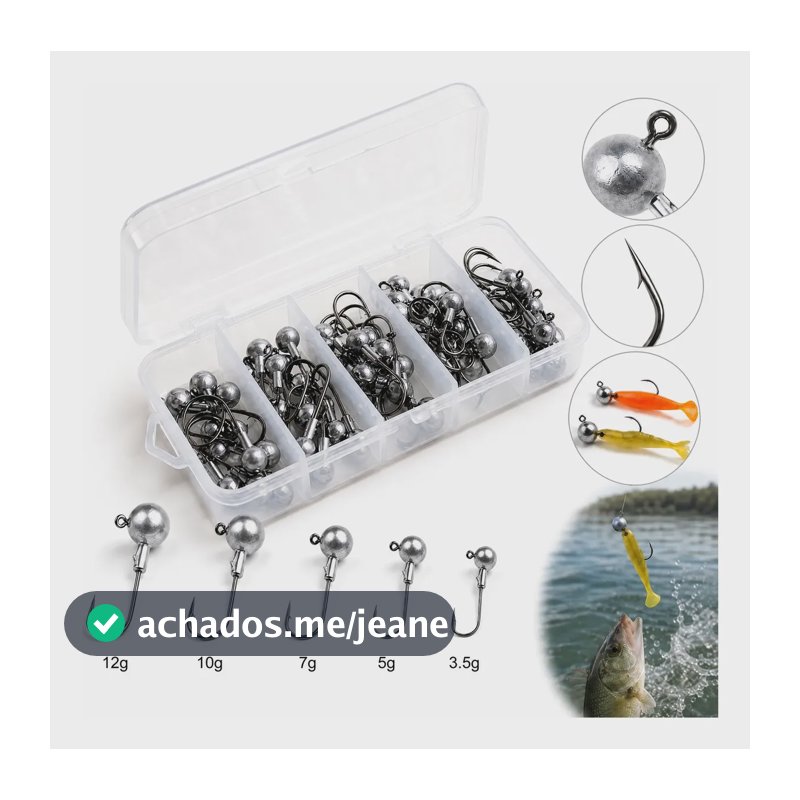 Kit Anzol Jig Head Lastreado 20un C/caixa Tucunaré Traíra