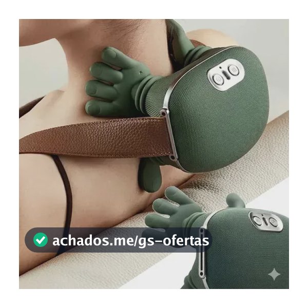 Massageador Pescoço Ombro Recarregável Maozinha Deep 3d Verde-escuro 127/220v