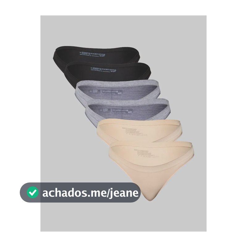 Kit 6 Calcinhas Trifil Feminino Calcinha Tanga Glow Up 0903 Liso Peq