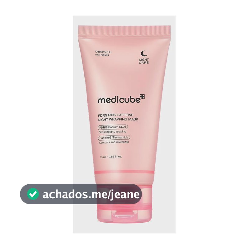 Máscara noturna de envolvimento com cafeína rosa PDRN Medicube 75ml