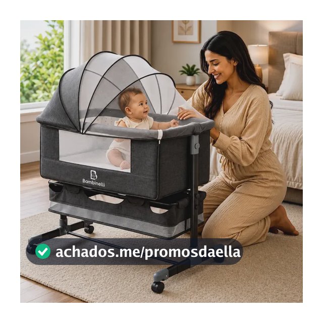 Berço Bebê Portátil Moisés Com Mosquiteiro E Modo Balanço