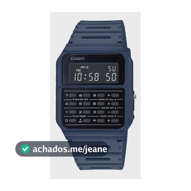 Relógio Casio Unissex Calculadora Data Bank Ca-53wf-2bdf Azul Azul Preto