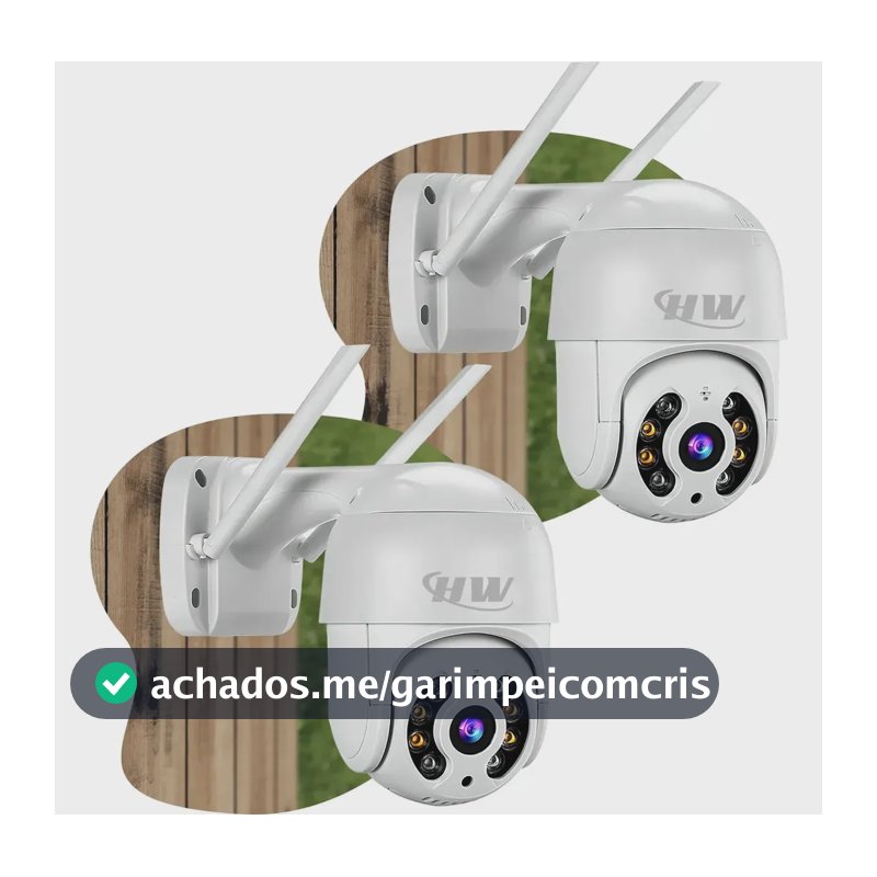 Kit 2 Câmeras Segurança Ip Interna Externa Wifi iCSee Infravermelho Prova D’Água - HW