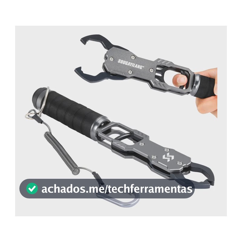 Alicate Pega Sougayilang Balança 18kg Peixe Contenção Garra Cor Cinza