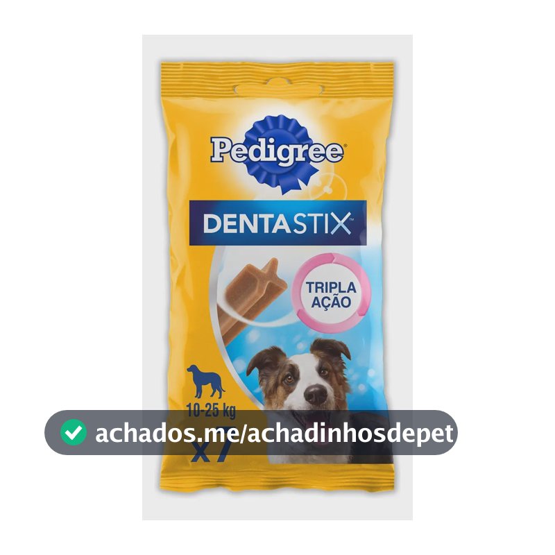 Petisco para Cães Adultos Raças Médias Pedigree Dentastix Pacote 180g 7 Unidades