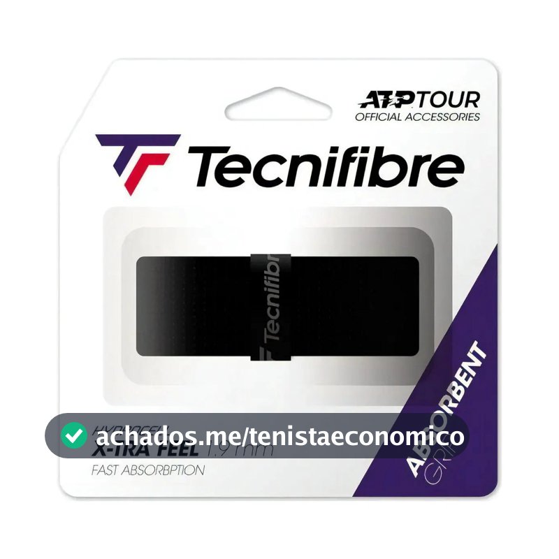 Grip Absorvente Tênis Tecnifibre X-tra Feel Preto 1.9 mm