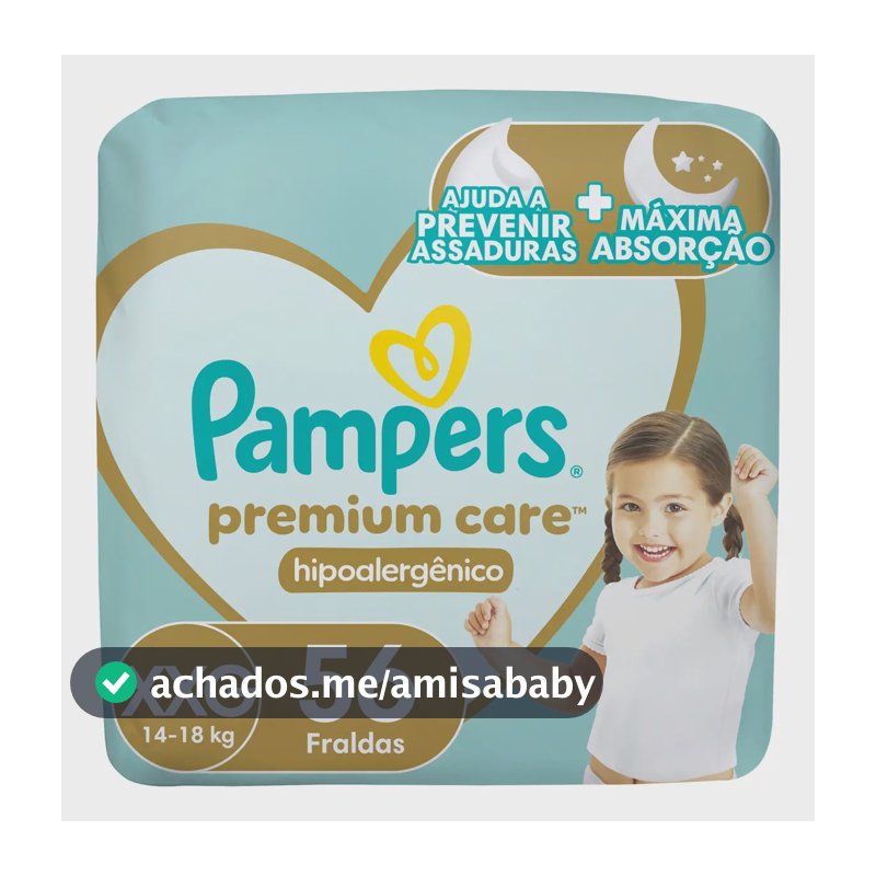 Fralda Pampers Premium Care Tamanho XXG 56 Unidades