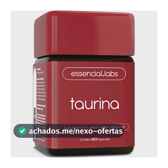 TAURINA com 1000mg por Dose - Fórmula Exclusiva com Máxima Concentração e Absorção - 60 Cápsulas