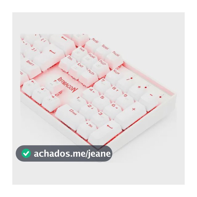 Teclado Redragon Mitra Led Vermelho Lunar White Switch Azul Lunar White Português Abnt2