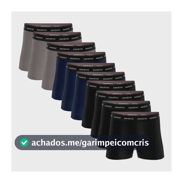 Kit 10 Cuecas Boxer Sandrini Masculinas Algodão Conforto Sortidos G