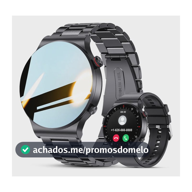 Smartwatch FoxBox Sport com Tela HD de 1.39" para Chamadas Bluetooth e Saúde