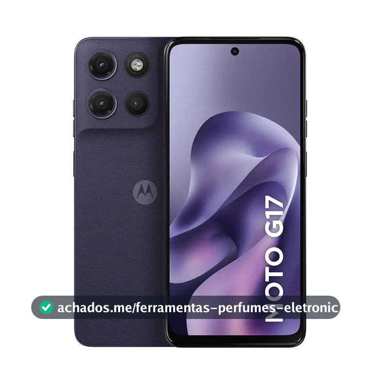 Smartphone Motorola Moto G17 4g - 128gb 4gb Ram + 8gb Ram Boost, Camera 50mp Sony Lytia 600, Tela Fhd+ 60hz, Bateria 5200 Mah - Roxo