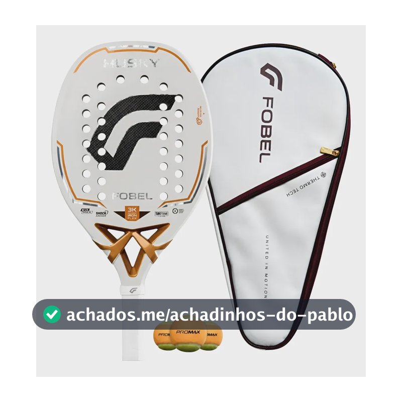 Raquete De Beach Tennis Fobel Husky 2026 + Capa + Brindes Peso 314g - Balance 26.0 Cm
