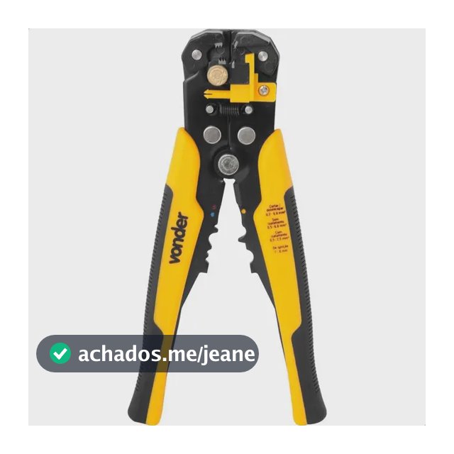 Alicate Desencapador Fios Eletricista 0.2mm² 6.0mm² Cortador E Crimpador Profissional 8 Polegadas 203mm - Preto e Amarelo 32g