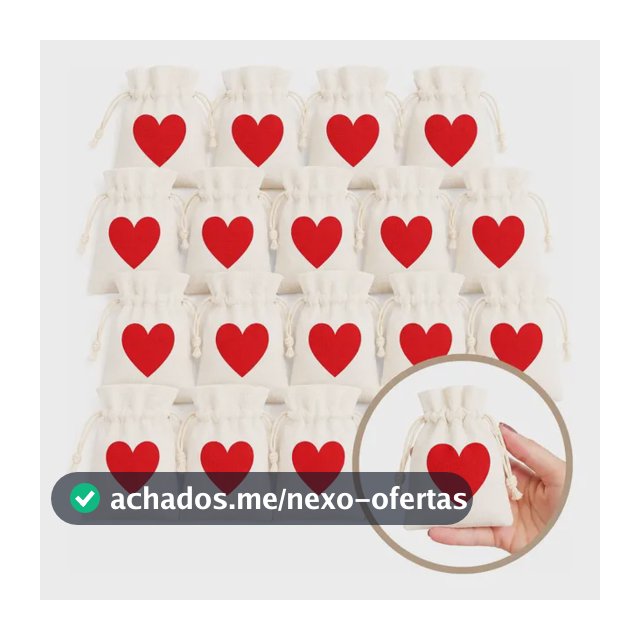25 Saquinho Lembrancinha Tecido Juta Coração 10x12 Presente
