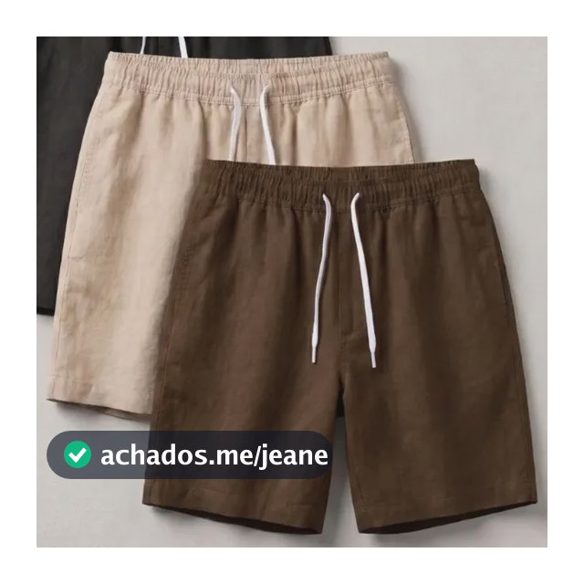 Kit 3 Short Mauricinho Linho Masculino Bermuda Verão Praia