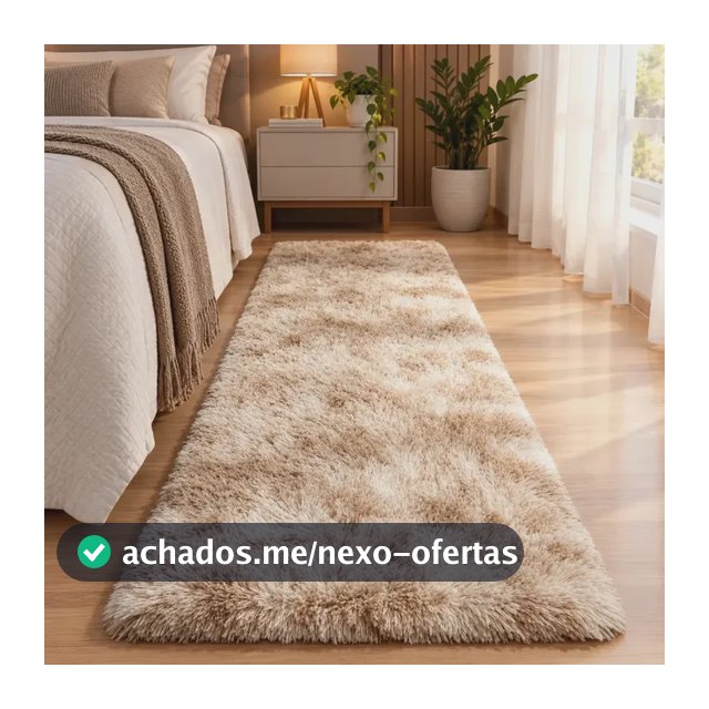 Passadeira Texfine Têxtil Felpuda Corredor 2x0,60 Bege Mesclado Poliéster