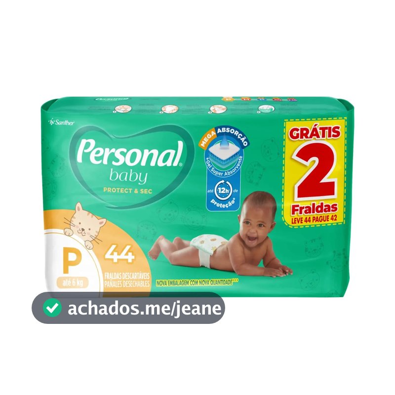 Fraldas Personal Protect & Sec P 44 unidades