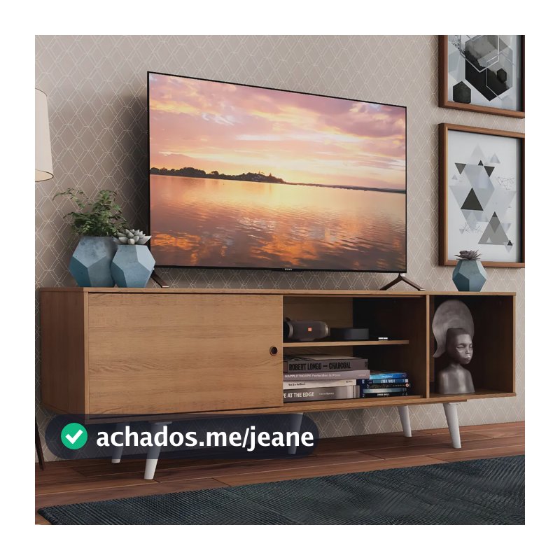Rack Madesa Dubai Tv Até 65 Polegadas Pés - Rustic/branco