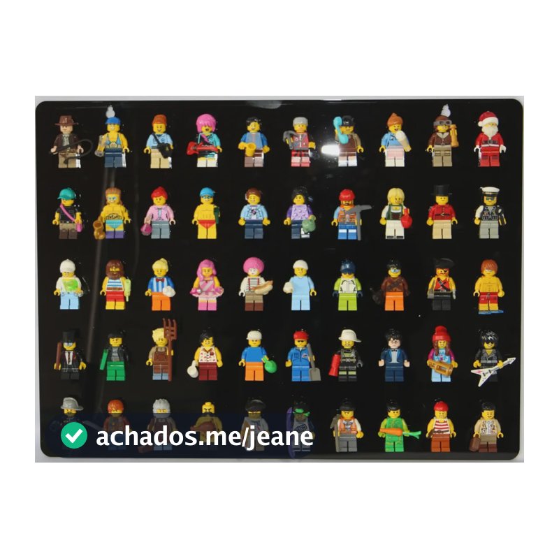 Quadro 50x Minifiguras Para Lego Acrilico Preto 3mm Preto