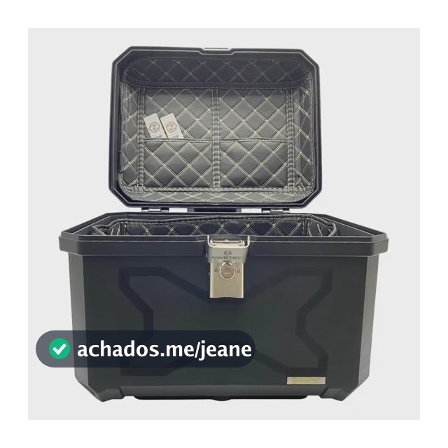 Baú traseiro moto kit base plástico 45l com encosto Navetec BAU05eEB01 cor preto
