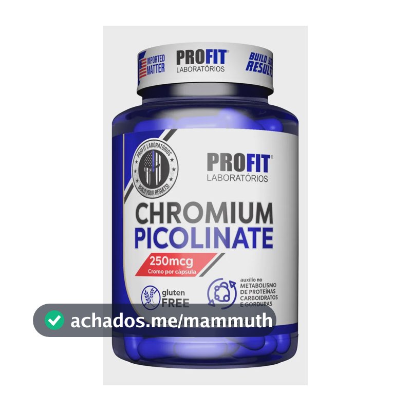 Picolinato De Cromo 60caps Chromium Picolinate - Profit Sabor Sem sabor