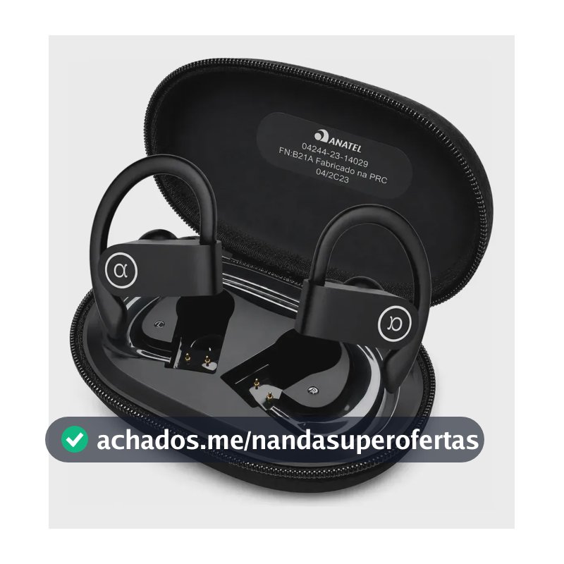 Fone De Ouvido Bluetooth Esportivo Gamer Sem Fio Bluetooth 5.4 Ipx5 Com Microfone 45h De Bateria Gancho Ergonômico Para Corrida Academia Caminhada Treino Antek Preto