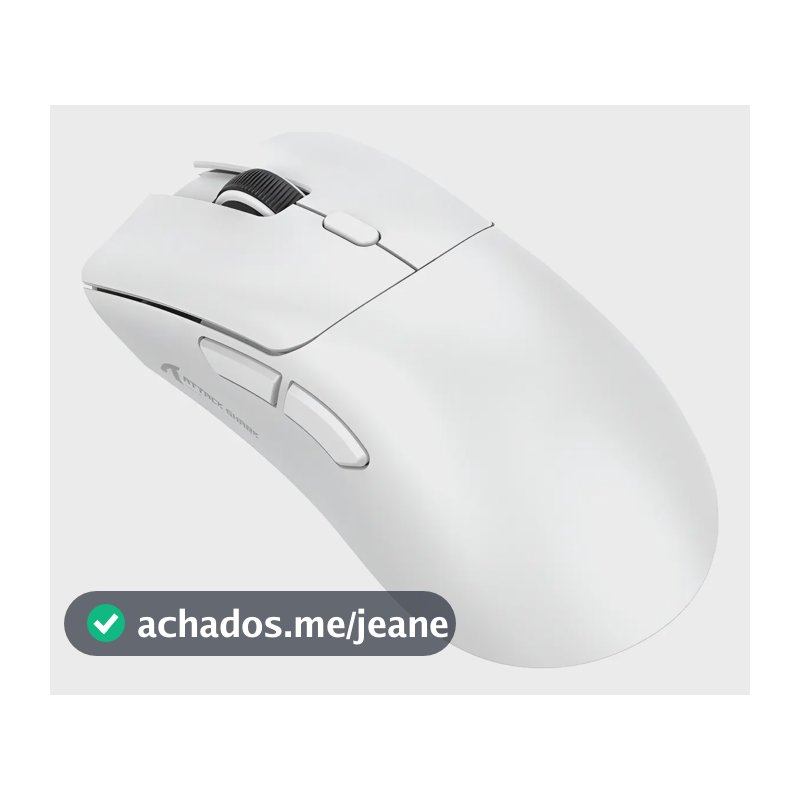 Mouse Gamer Attack Shark R1 18000 Dpi Sem Fio Usb Bluetooth Branco