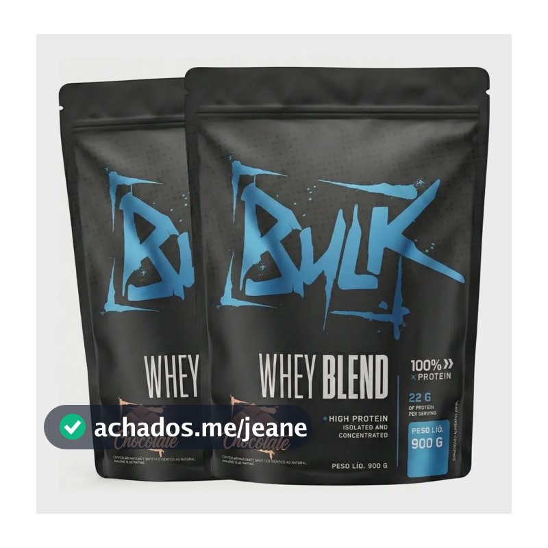 Kit 2x Whey Protein Blend 900g Pó | Bulk Nutrition Sabor Chocolate