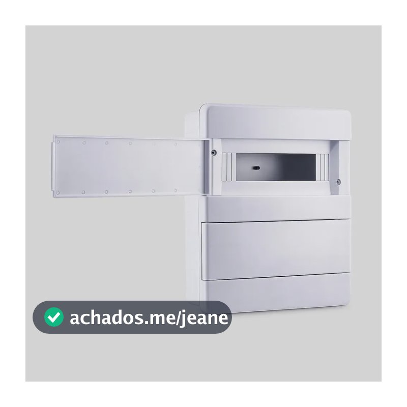 Quadro de Distribuição de energia para 24 Disjuntores DIN Embutir Termoplástico Branco