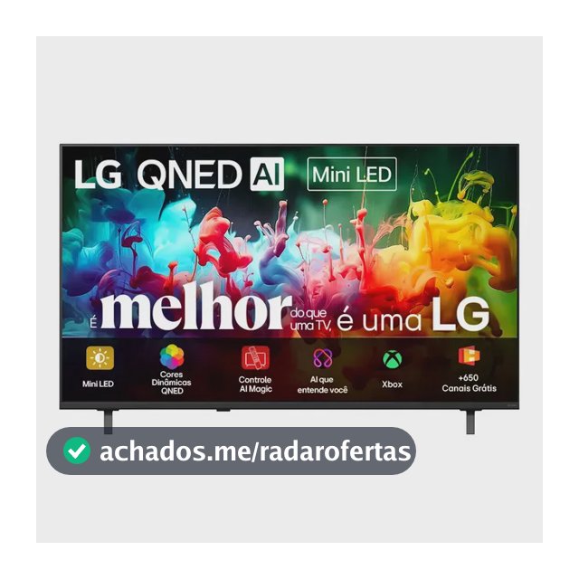 Smart TV 4K 55" LG QNED Mini LED AI QNED70 2026 Processador α7 Ger9 HDR10 Xbox Bluetooth Wi-Fi AI Search Google Gemini Integrados webOS 26 - 55QNED70BSA