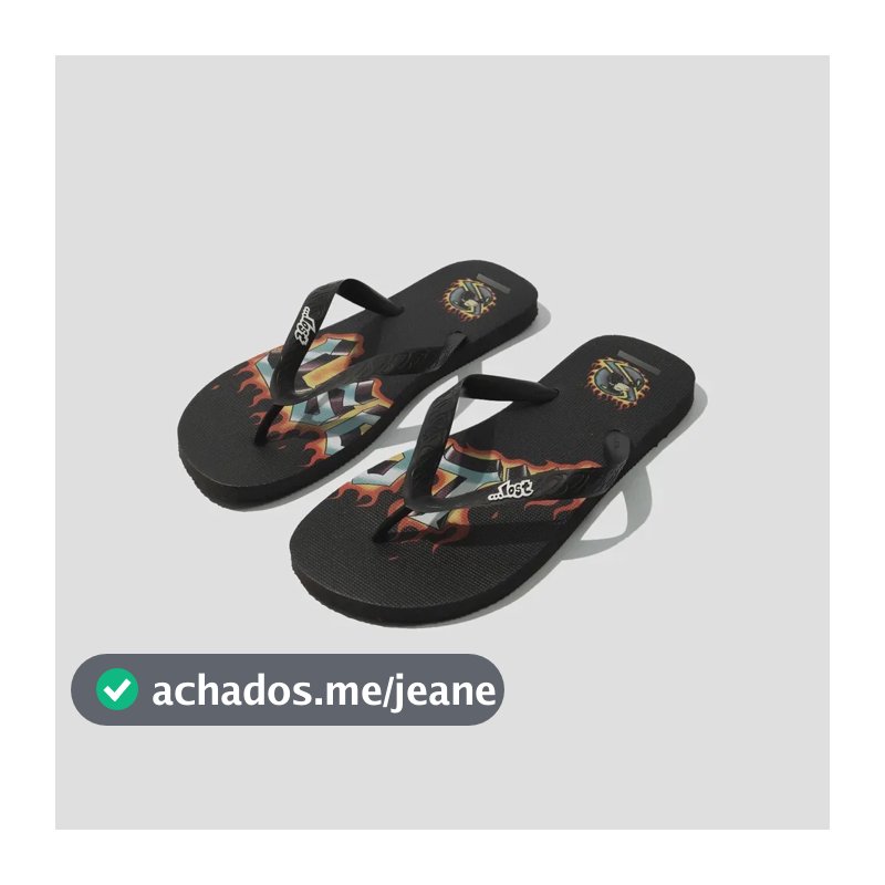 Chinelo De Dedo Lost Flame Preto 37/38