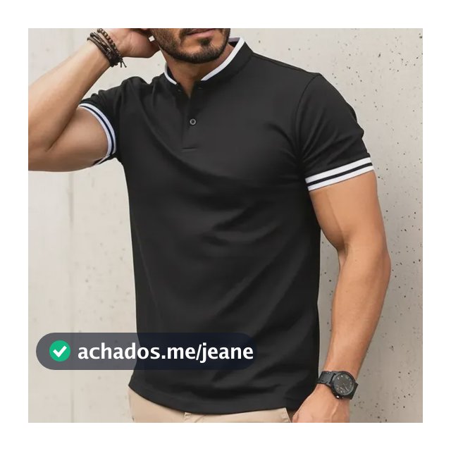 Qcamisa Polo De Lapela De Manga Curta Masculina