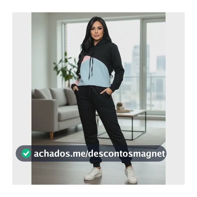 Conjunto Moletom Feminino Agasalho Inverno Combinado P Ao Gg