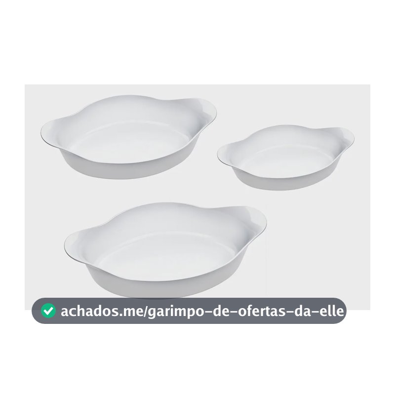 Kit De Assadeiras Marinex Opaline Oval 3 Peças