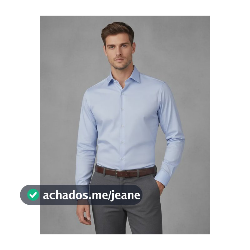 Camisa Social Algodão Modal Zafferano Azul Celeste Liso 3