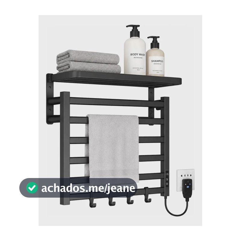 Toalheiro Térmico Alumínio De Temperatura Timer Digital Preto 220v