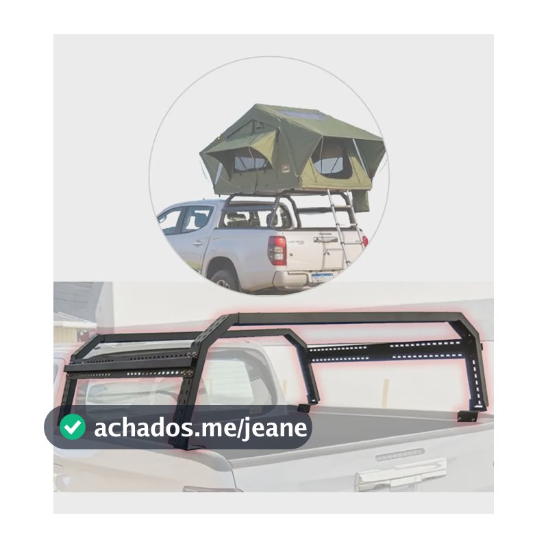 Rack Alto Para Caçamba Universal Camionete Pick Up Barraca Preto