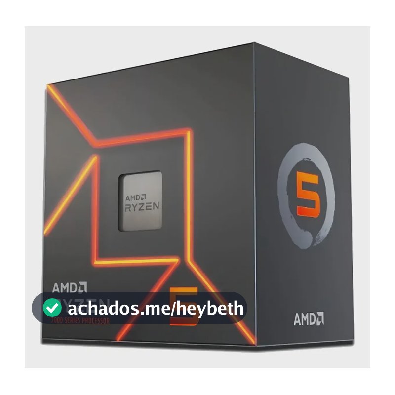 Processador gamer AMD Ryzen 5 7600 100-100001015BOX de 6 núcleos e 5.1GHz de frequência com gráfica integrada