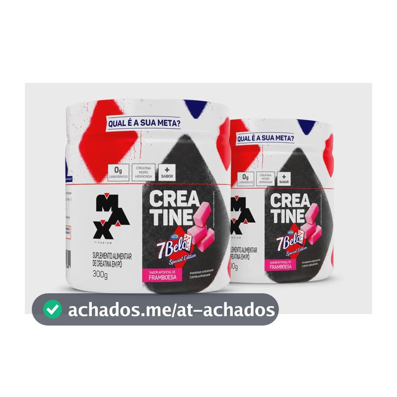 Creatina 7 Belo 300g Creatina Monohidratada Sabor Framboesa Kit 2 Força Energia Alta Performance Treino