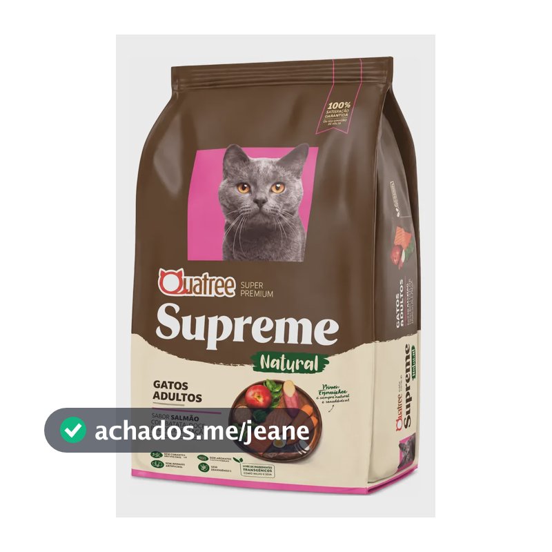 Ração Quatree Supreme Natural Gatos Adultos Salmão 1,01kg