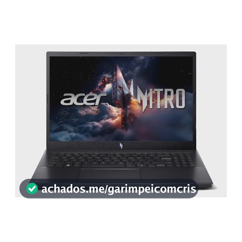 Notebook Gamer 15.6" Acer Nitro V 15 Processador Intel Core i7 de 13ª Geração Placa de Vídeo NVIDIA GeForce RTX 4060 de 8GB RAM de 16GB DDR5 SSD de 512GB Tela IPS Full HD de 165Hz Sistema Linux