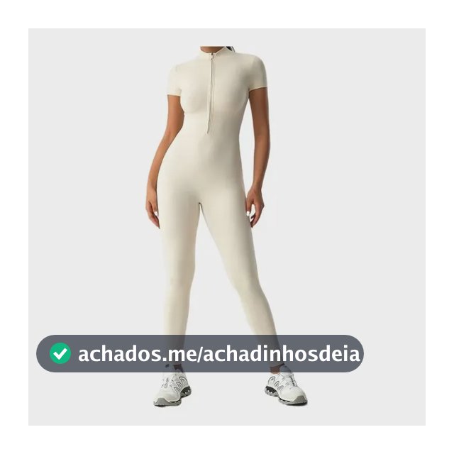 Macacão Curto Apto Para Treino Com Zíper Frontal Oat-apricot Gg