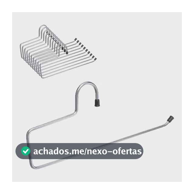 10 Cabide Calça Resistente Cabide 1 Calça Cromado Promoção Aço Cromado